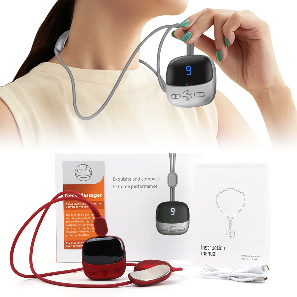 Micro-current Cervical Spine Massager Electric Neck Massager Smart TENS+EMS Portable Hot Compress Shoulder and Neck Massager victor 690b digital flexible current clamp multimeter true rms smart leakage ammeter pliers voltage tester electric instruments