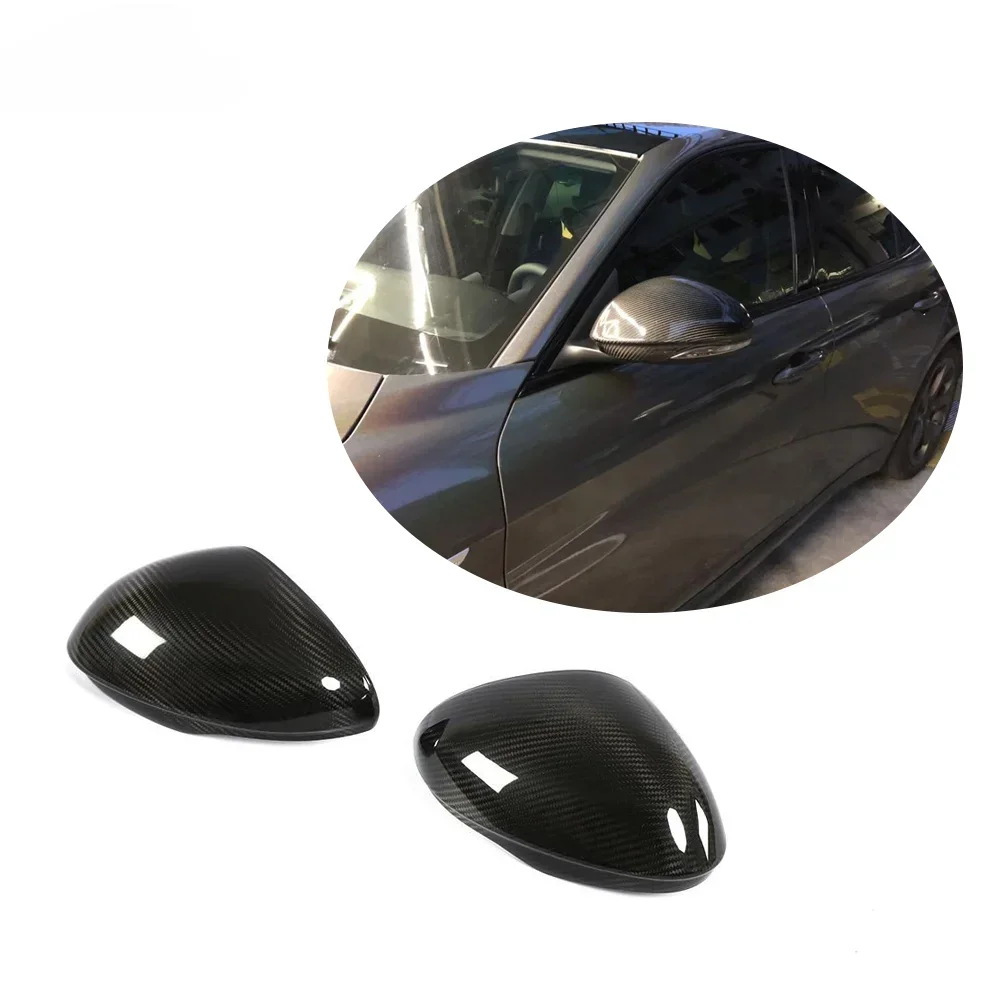 

Dry Carbon Fiber Car Side Mirror Caps for Alfa Romeo Giulia Quadrifoglio Sedan 4-Door 2017-2018