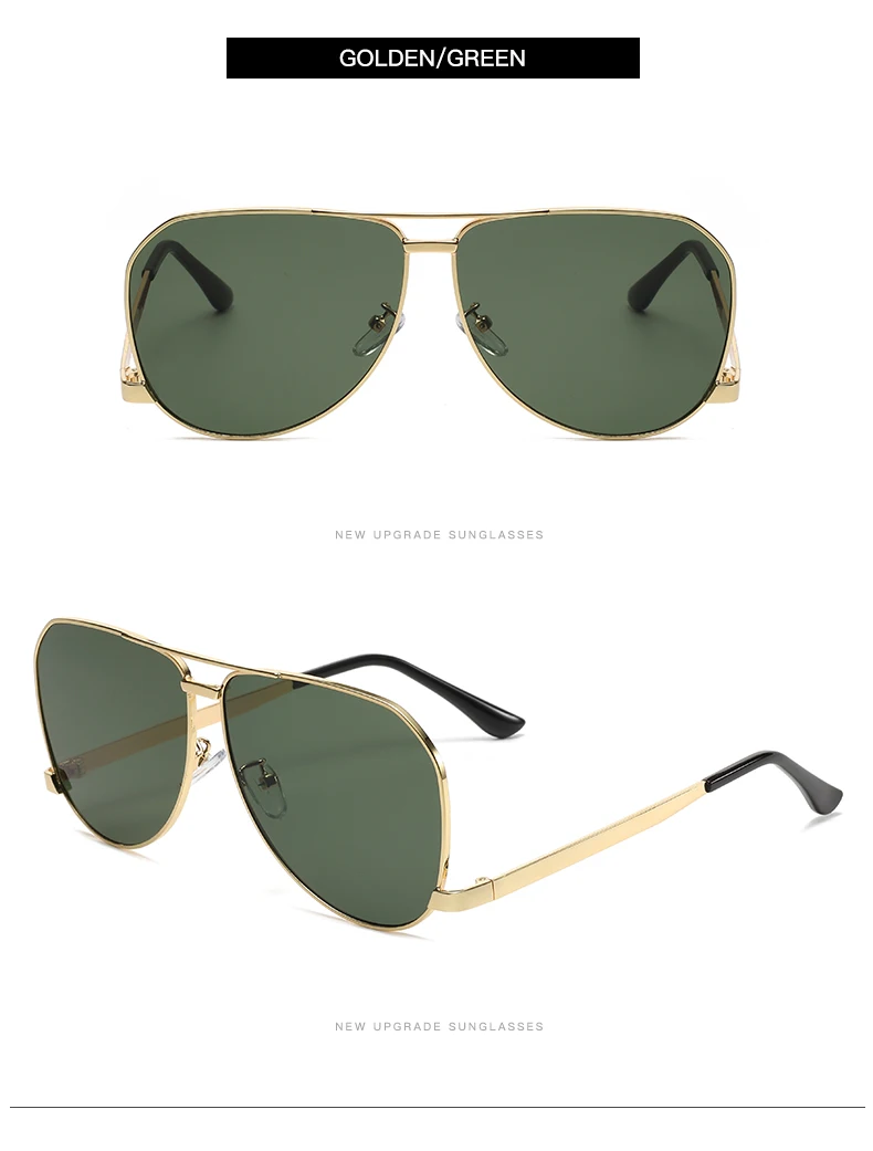 1/2 stücke Doppel Brücke Oval Metall Rahmen Sonnenbrille Frauen Große Rahmen Bunte Linse Sonnenbrille Hohe Qualität Klassische UV400 Unisex – Detail 6
