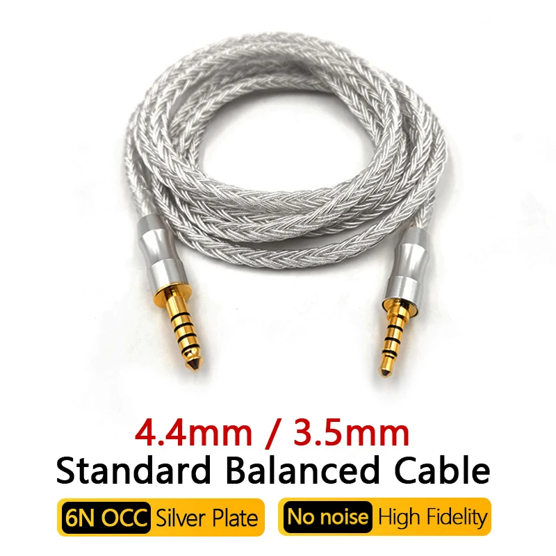 OCC Серебряный 16-strand 4,4 мм 3,5 мм кабель баланса для Sony MDR-1A 1000XM3 XM4 XM5 MSR7 наушники высокое качество звука
