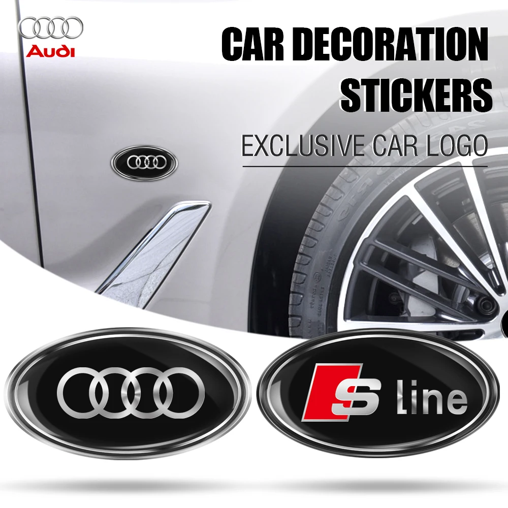 3D Car Badge Sticker Side Body Posteriore Tronco Decorazione Decalcomanie Accessori Auto Per Audi S Line A3 A4 B8 8P 8V A6 C7 A5 Q5 B7 Q5 A5