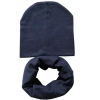 For 4 To 12 Years Old Solid Color Cotton Baby Hat Scarf Set Autumn Winter Boys Girls Beanies Cap Outdoor Warm Baby Hat Cap Set 1