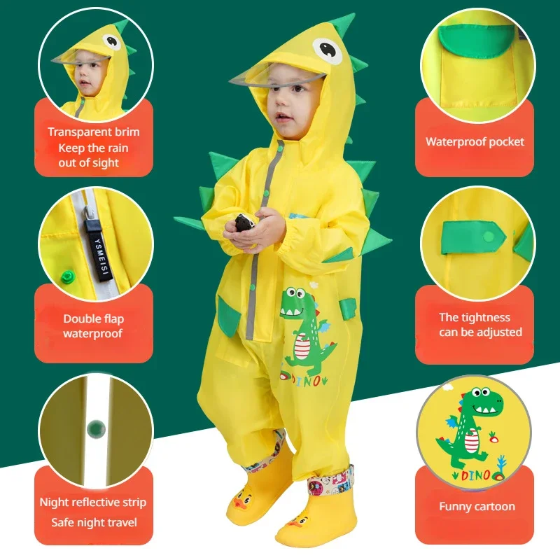 Children's Raincoat Kindergarten Poncho for Primary School Students Baby Rain Gear Dinosaur Raincoat Kids Rain Coat Poncho raincoat poncho