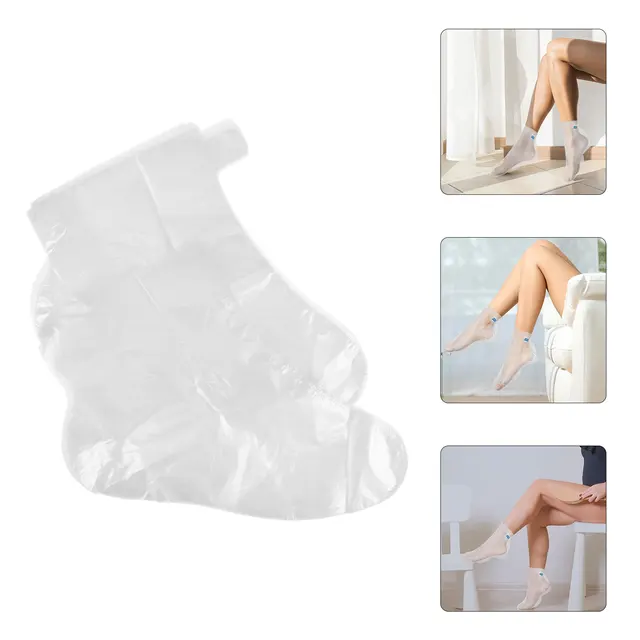 100 pezzi maschera per i piedi calzini di plastica coperture idratanti usa e getta stivaletti per pedicure impermeabili per donna uomo strumenti per la cura del piede 6