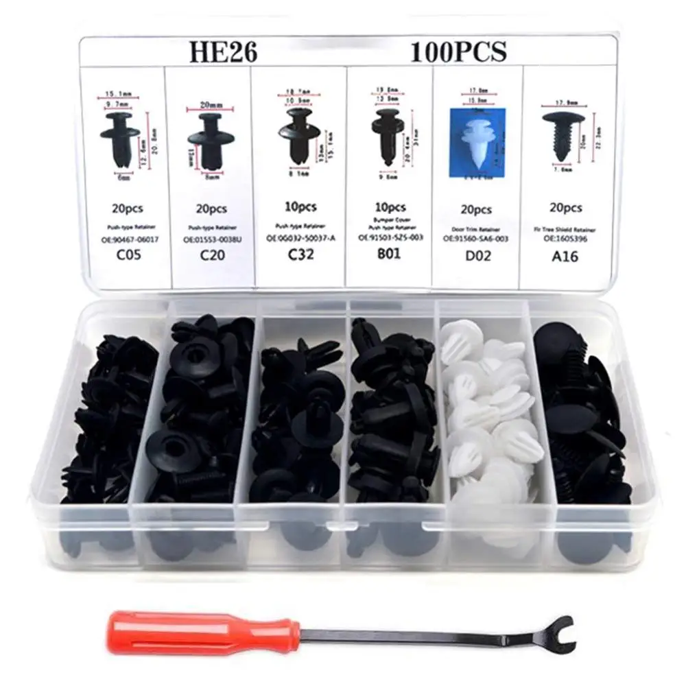 

100/350/415pcs Car Push Retainer Pin Rivet Trim Clip Panel Moulding with Fastener Removal Tool AUTO Accessories