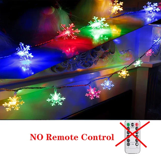 thumbnail image 1 of Christmas Lights Garland Festoon Fairy String Lights Chain 5M/10M 220V Snowflake Outdoor For Home Wedding Party New Year's Decor, 1 of 5
