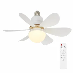 Modern LED Ceiling Fan Light with E27 Remote Control - 30W/40W Decorative Home Lighting - 30W (White)
