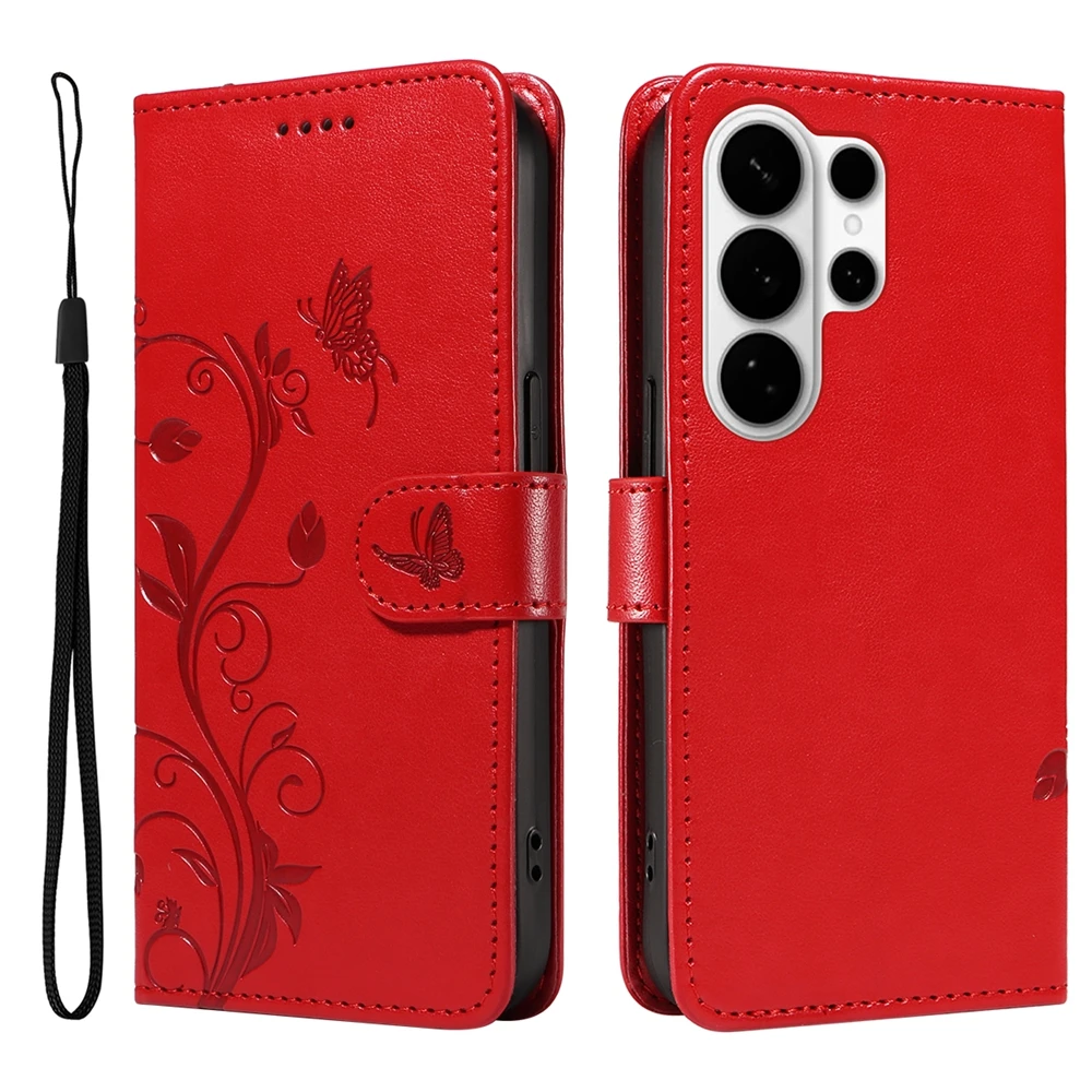 Elegant Butterfly Magnetic Leather Wallet Flip Cover - Premium Quality