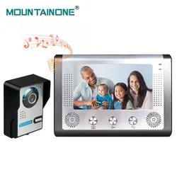 MOUNTAINONE 7 Inch Video Door Phone Doorbell Intercom System with Camera 1000TVL Unlock Talk Waterproof
