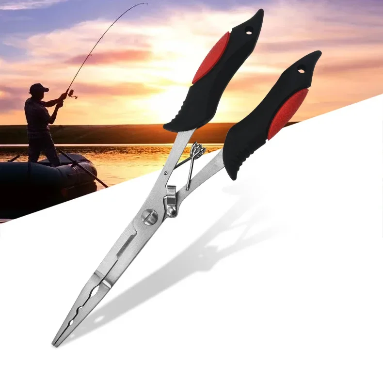Multi-functional Luya Pliers Stainless Steel Fishing Pliers Fishing  Accessories Fish Mouth Pliers Hook with Rubber Handle - AliExpress