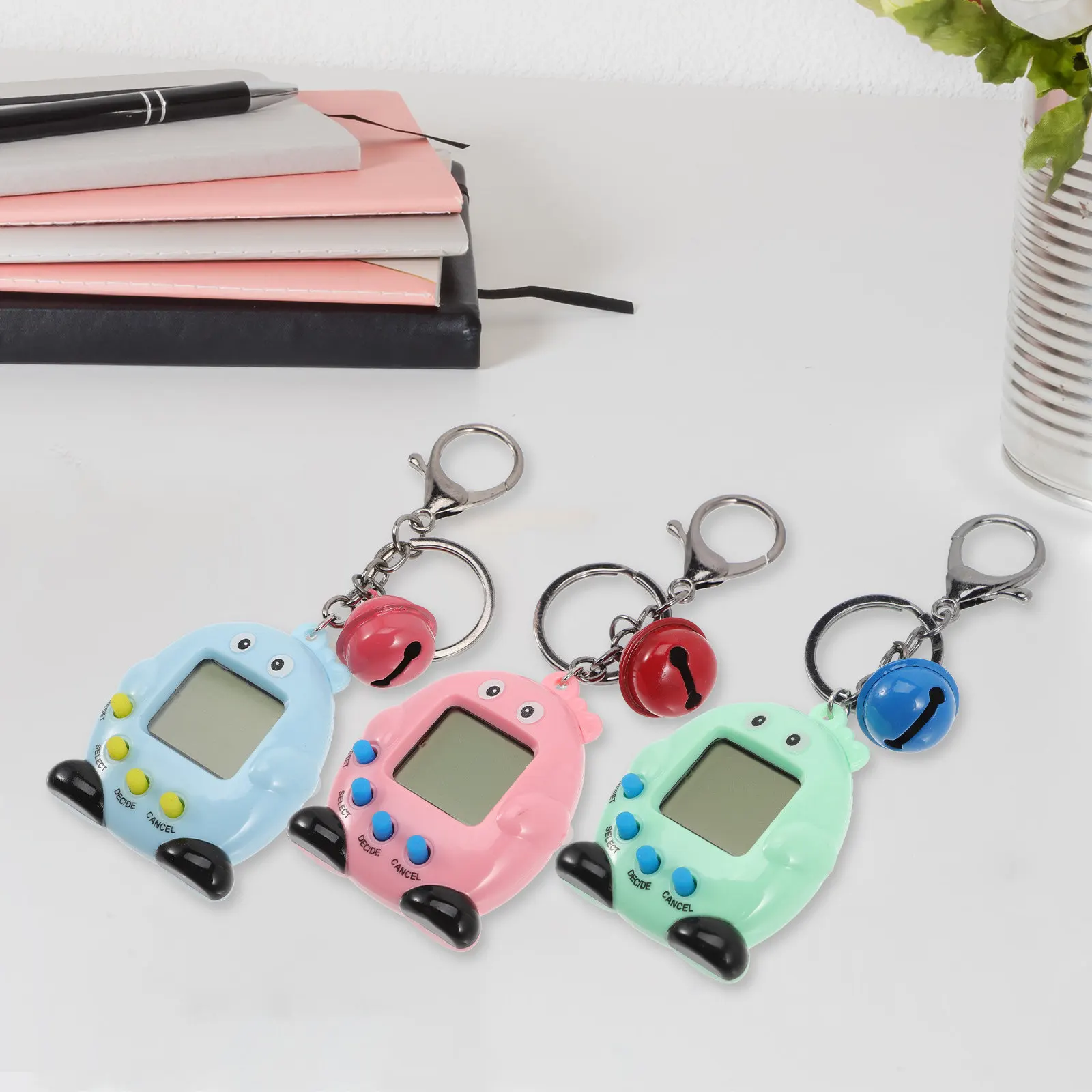 3Pcs 전자 가상 미니 핸드헬드 키체인 어린이를 위한 창의적인 교육용 애완동물 시뮬레이션 게임