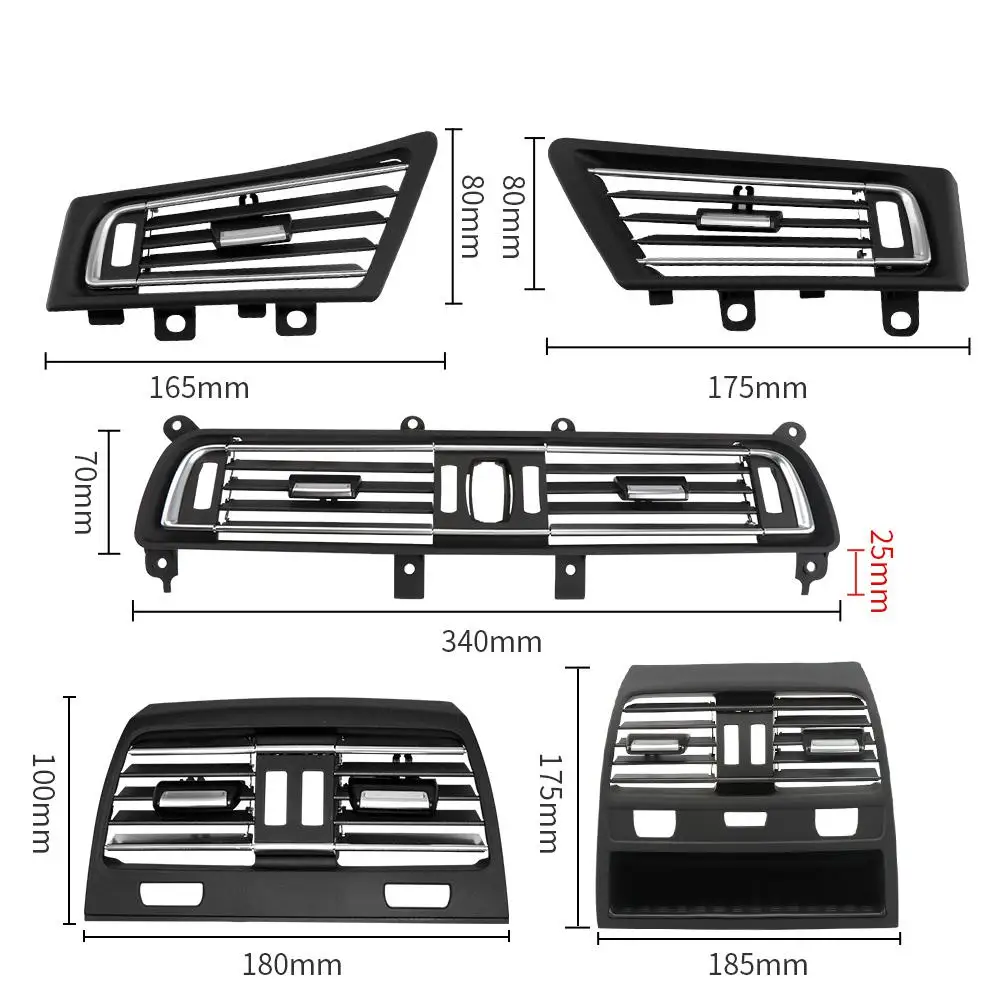LHD Front Left Center Right Rear Air Conditioning Vent Grill Outlet Chrome For BMW 7 Series F02 F01 730 735 745 750 ac air conditioner vent grille