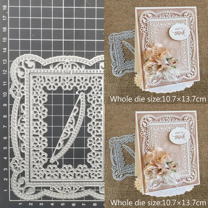 

Flower curved rectangular Metal Cutting Dies Stencil Scrapbook Diy Album Stamp Paper Card Embossing Decor Craft Knife Mould