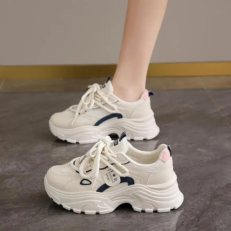 

Genuine Leather Sneaker Women's 2024 New Summer Tenis Breathable Mesh Shoes All-Match Soft Bottom