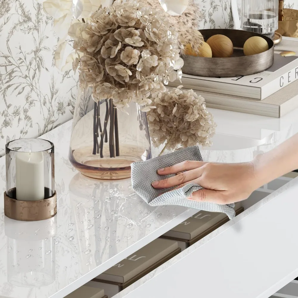 White LED 8-Drawer Dresser 5