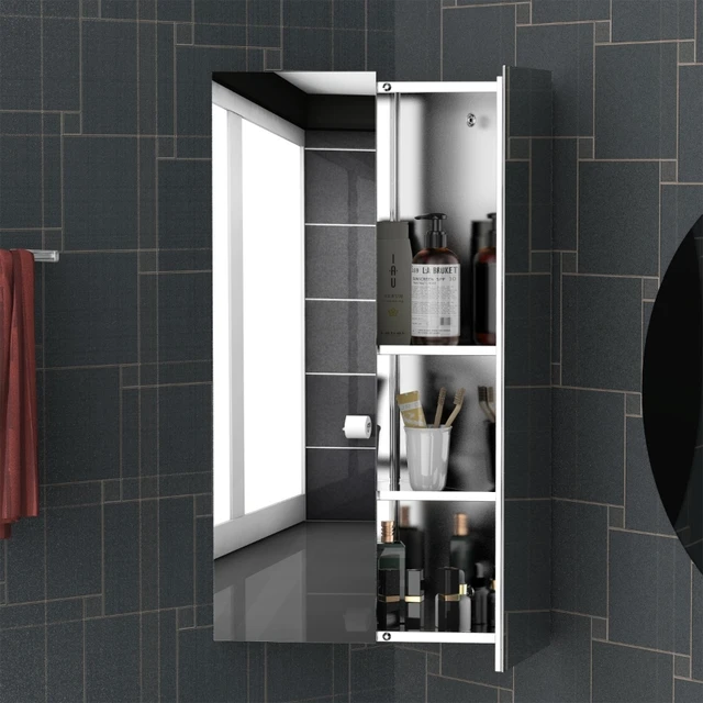 Wall Mounted Bathroom Medicine Cabinet Storage Cupboard w/ Towel