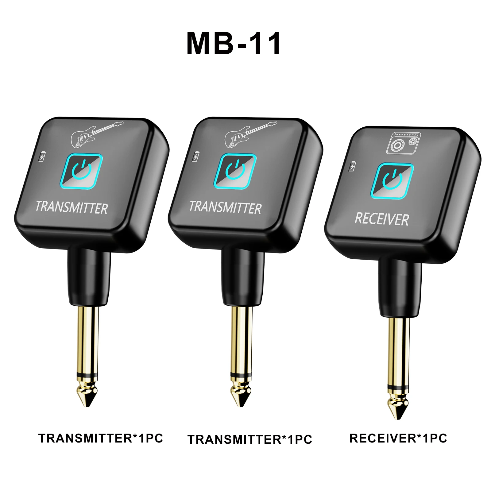 Wireless Guitar System 2.4GHz Wireless Transmitter Receiver 4 Signal Channel for Bass Electric Instruments