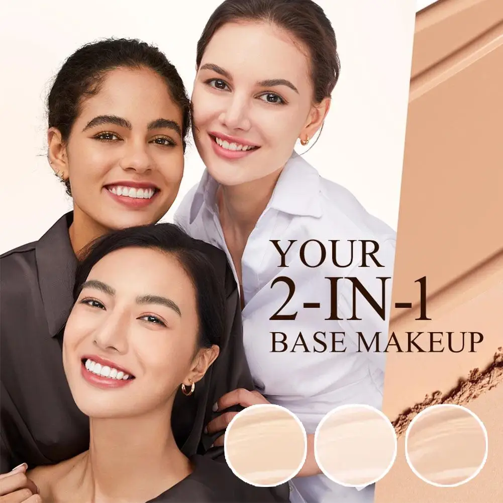 

2-in-1 Powder Air Cushion Cream Fine Powder Texture Off Oil Lasting Control Waterproof Concealer Matte Makeup Powder Non-ta P4L8