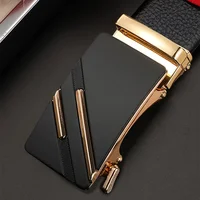 Men belt Leather Belt Metal Alloy Automatic Buckle Brand Luxury Design Waist Belts for Men Strap Male 4
