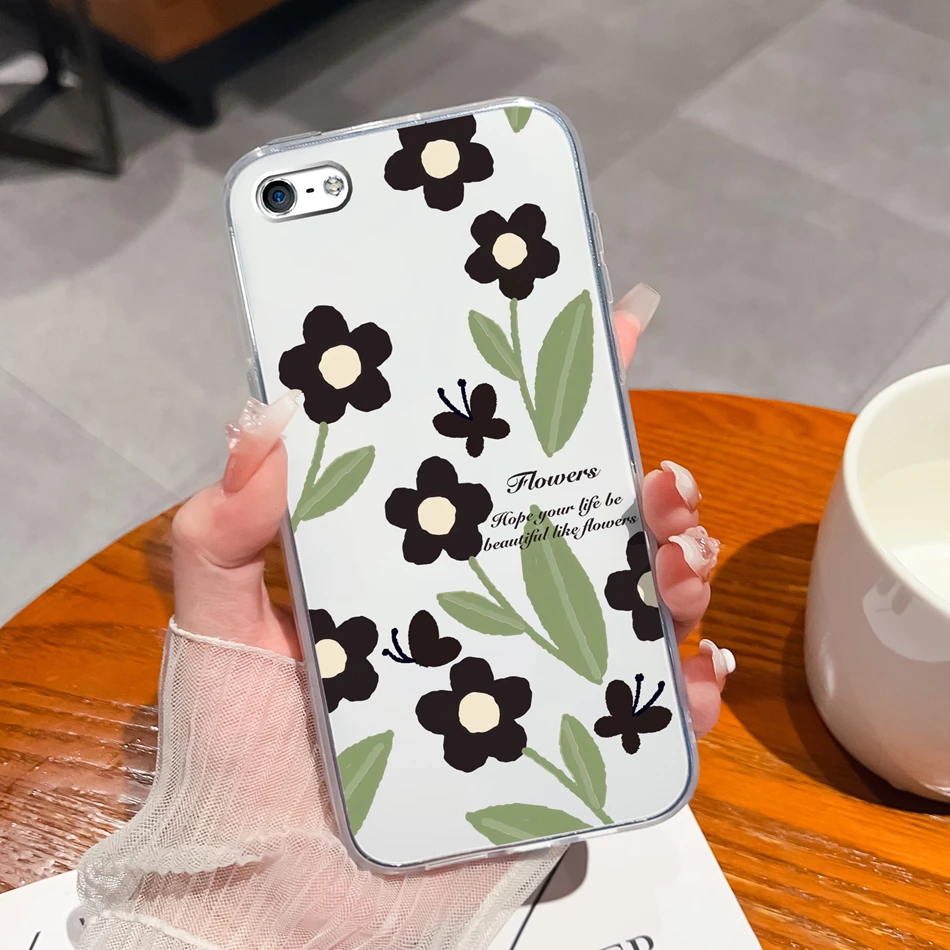Elegant Ink Painting Soft Clear Silicone Phone Case - Premium Back Cover