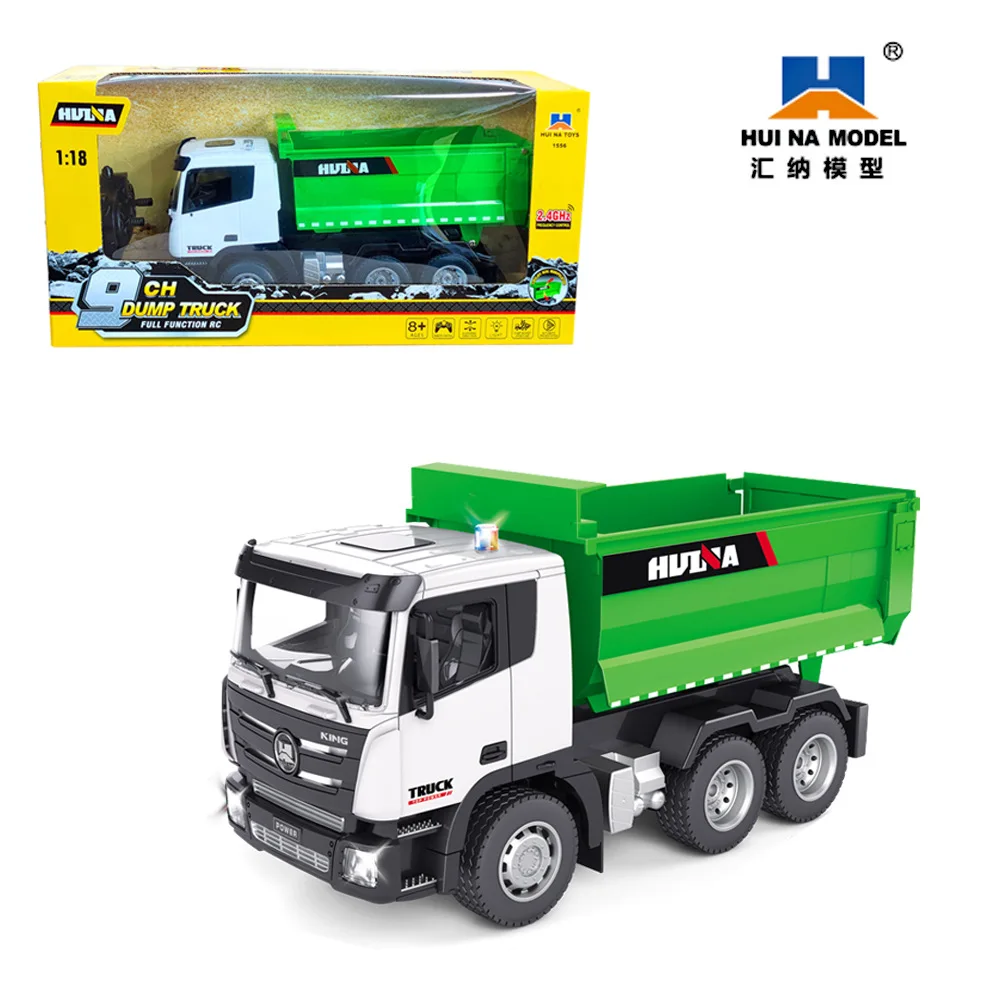 Huina 9-channel 1:18 remote control dumper Dump truck engineering vehicle simulation model toy Radio-controlled car