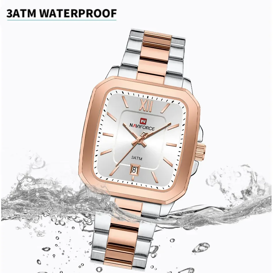 NAVIFORCE Couple Waterproof Casual Fashion Quartz Watches for Women Men Ladies Stainless Clock Lover's Date Gift quartz watch fashion couple watches