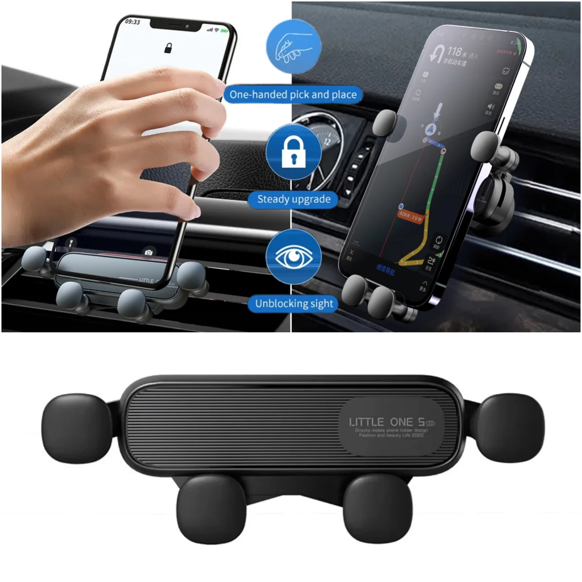 메르세데스 벤츠 GLA X156 2015-2019 차량용 휴대폰 홀더 360도 회전 논슬립 브래킷 15W 무선 충전 차량 액세서리