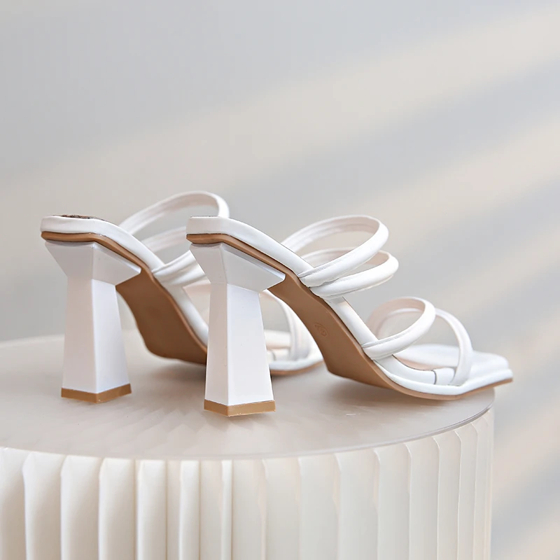 Women High Heel Sandals Summer Casual Female Shoes Woman Square Heel Open Toe Ankle Strap Ladies Sandalias Wedge Shoe 2024 New