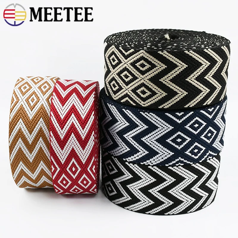 1-5 미터 38mm 두꺼운 자카드 웨빙 폴리 에스터 리본 가방 어깨 스트랩 안전 ..