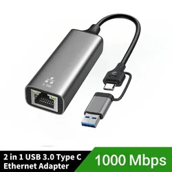 High - Speed USB 3.0 Ethernet Adapter with 2500Mbps Connectivity (1000Mbps)