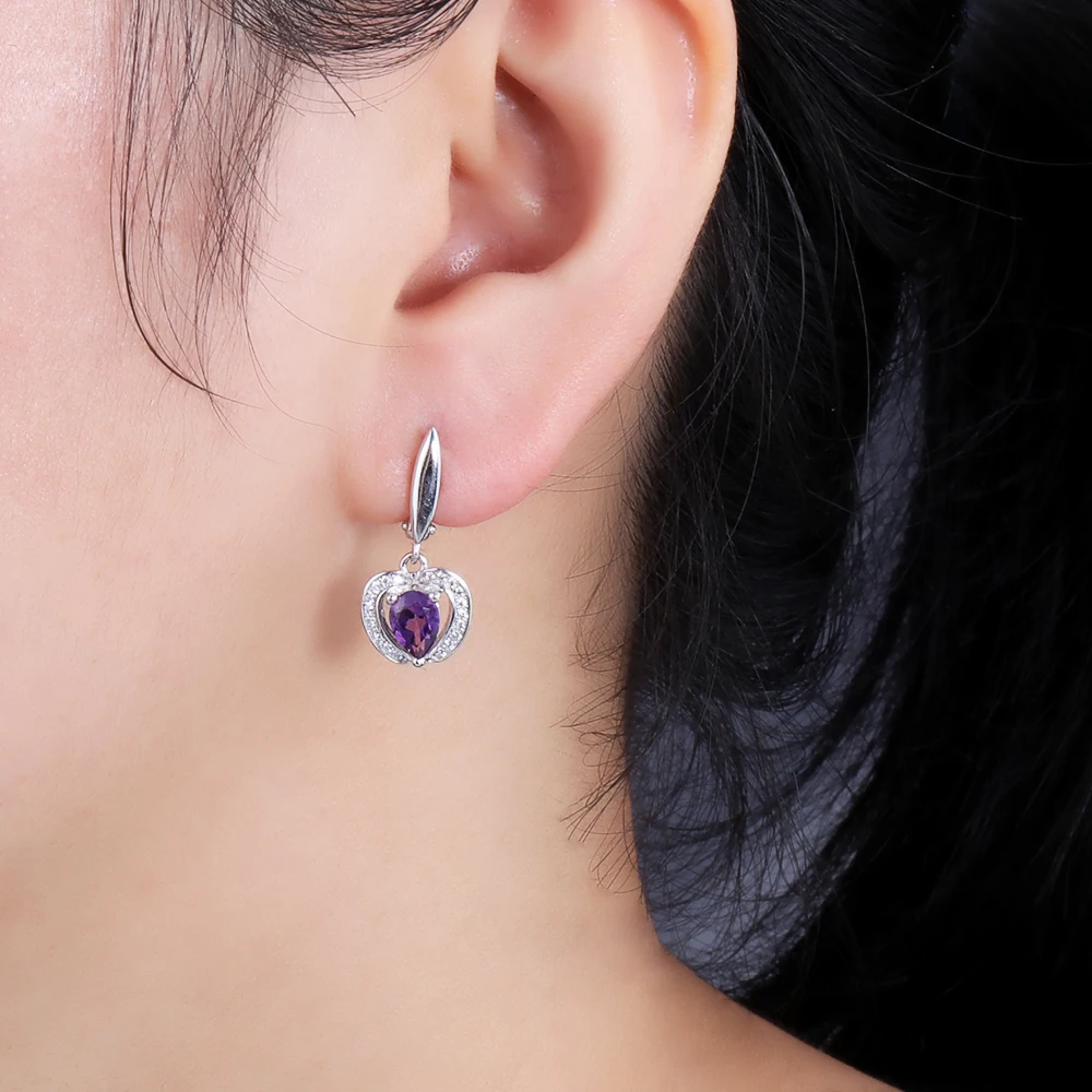 Orecchini Pendenti Donna A Cerchio In Argento Con Zirconi Cuore - Regalo