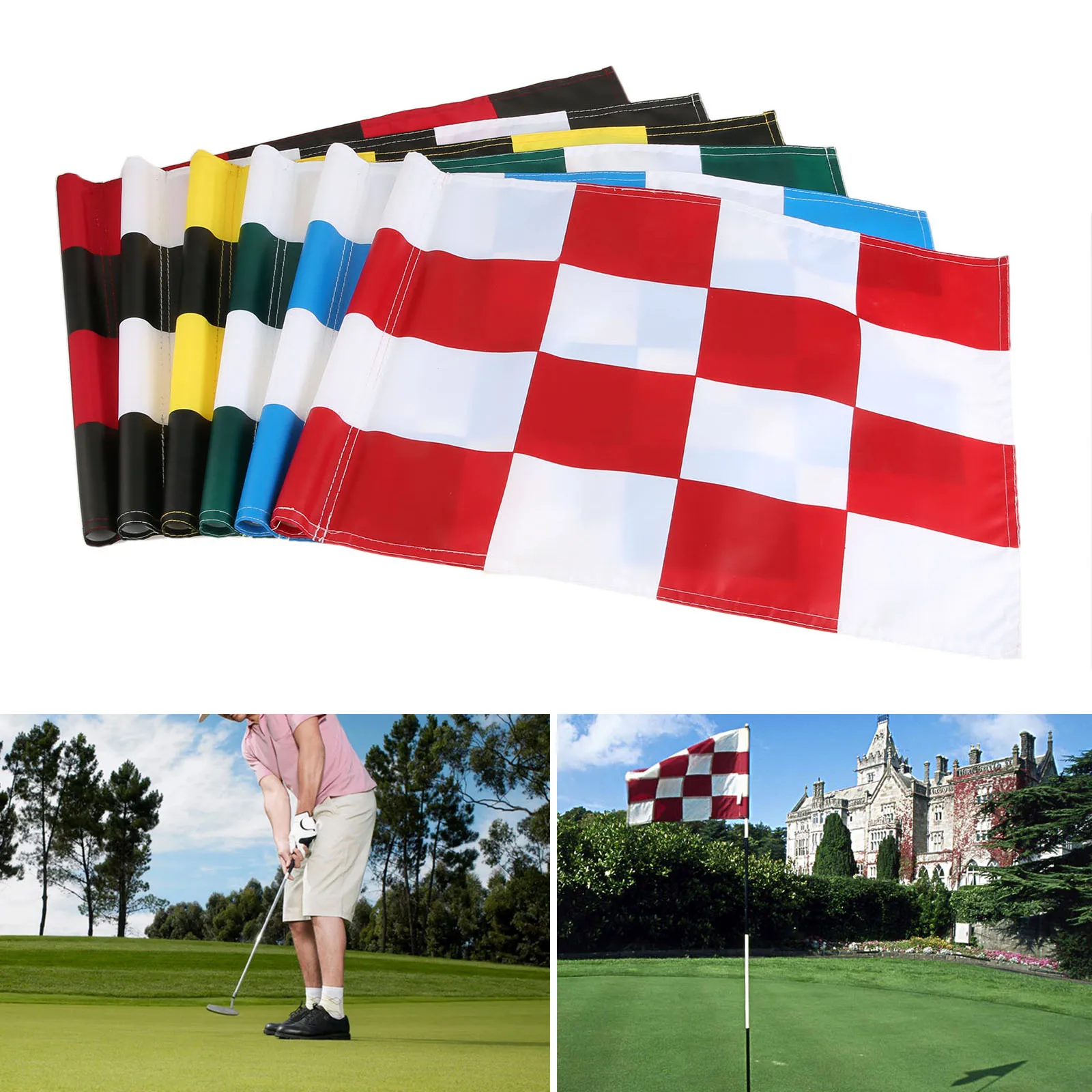 Golf Backyard Training Aids Hole Pole Cup Flags Putting Green Marker for Outdoor Indoor Backyard Golf Courses Practice 51 x 36cm 3