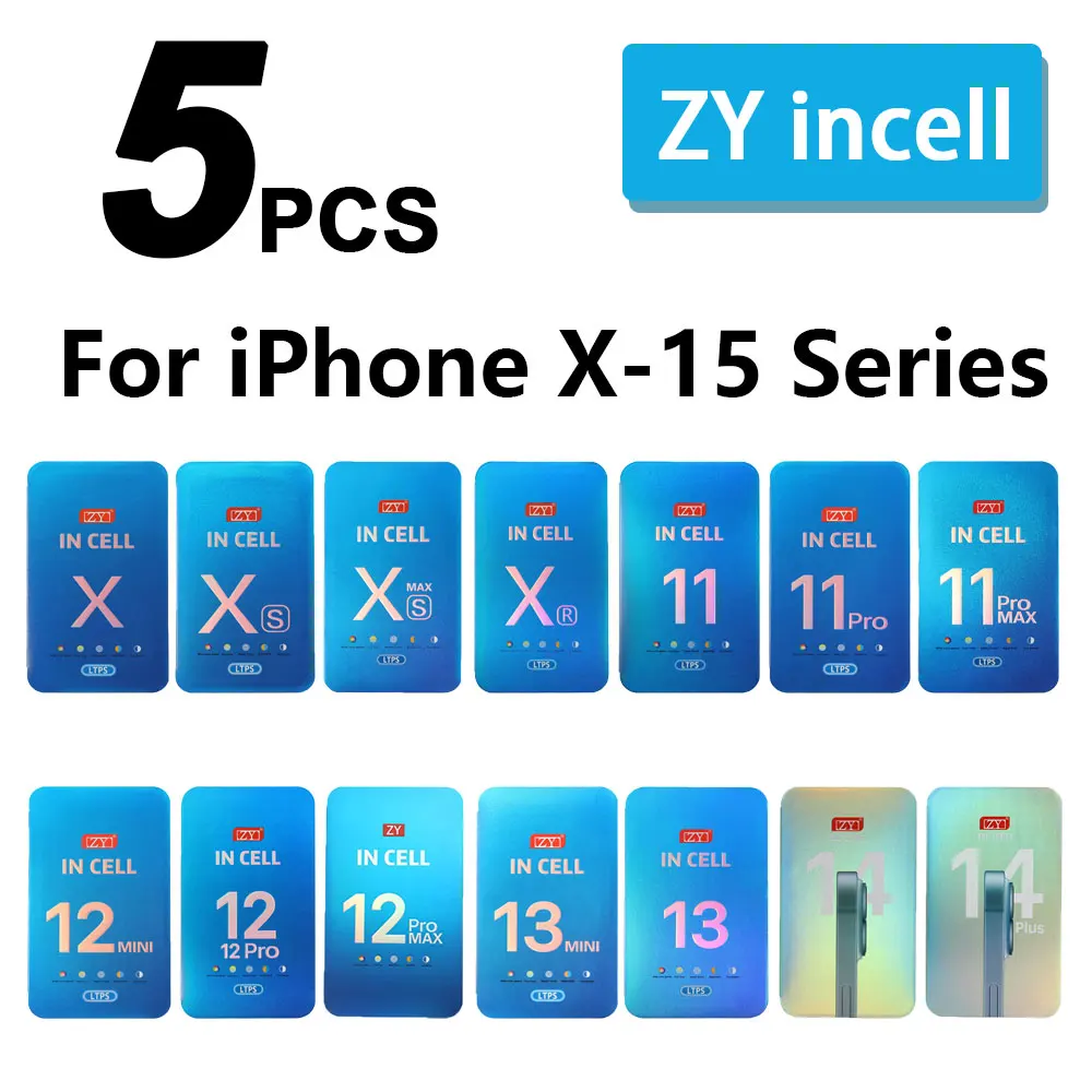 5 Pcs ZY Incell lcd display replacement touch screen digitizer replacement for iPhone X XR XS 11 Pro 12 Mini 13 14 Display Touch Digitizer Assembly for iPhone 12 LCD Screen Replacement