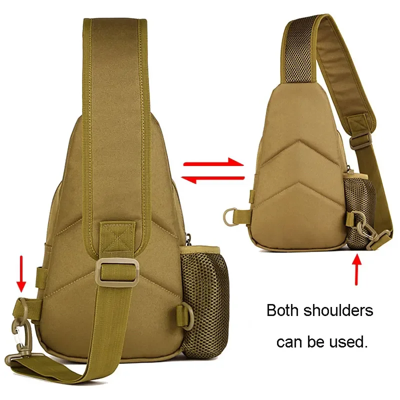 Tactical Military Shoulder Bag for Mens Outdoor Sports Hunting Camping Fishing Running,Chest Sling Bottle Pack Molle Backpack 4