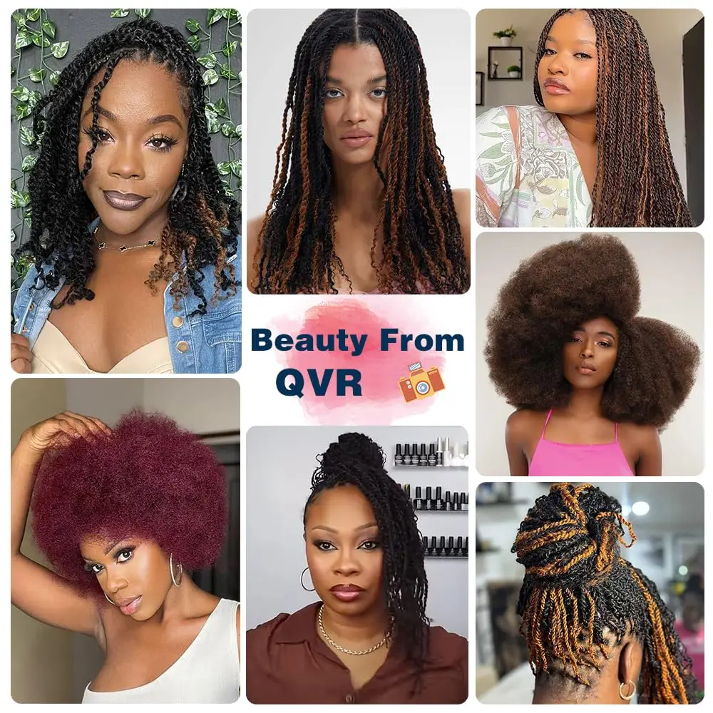 Afro Kinkys Bulk Synthetic Hair for Dreadlocks Extensions and Locs Repair 1 Pack 50 Gram Afro Kinky Curly Hair Bulk for Twist 6