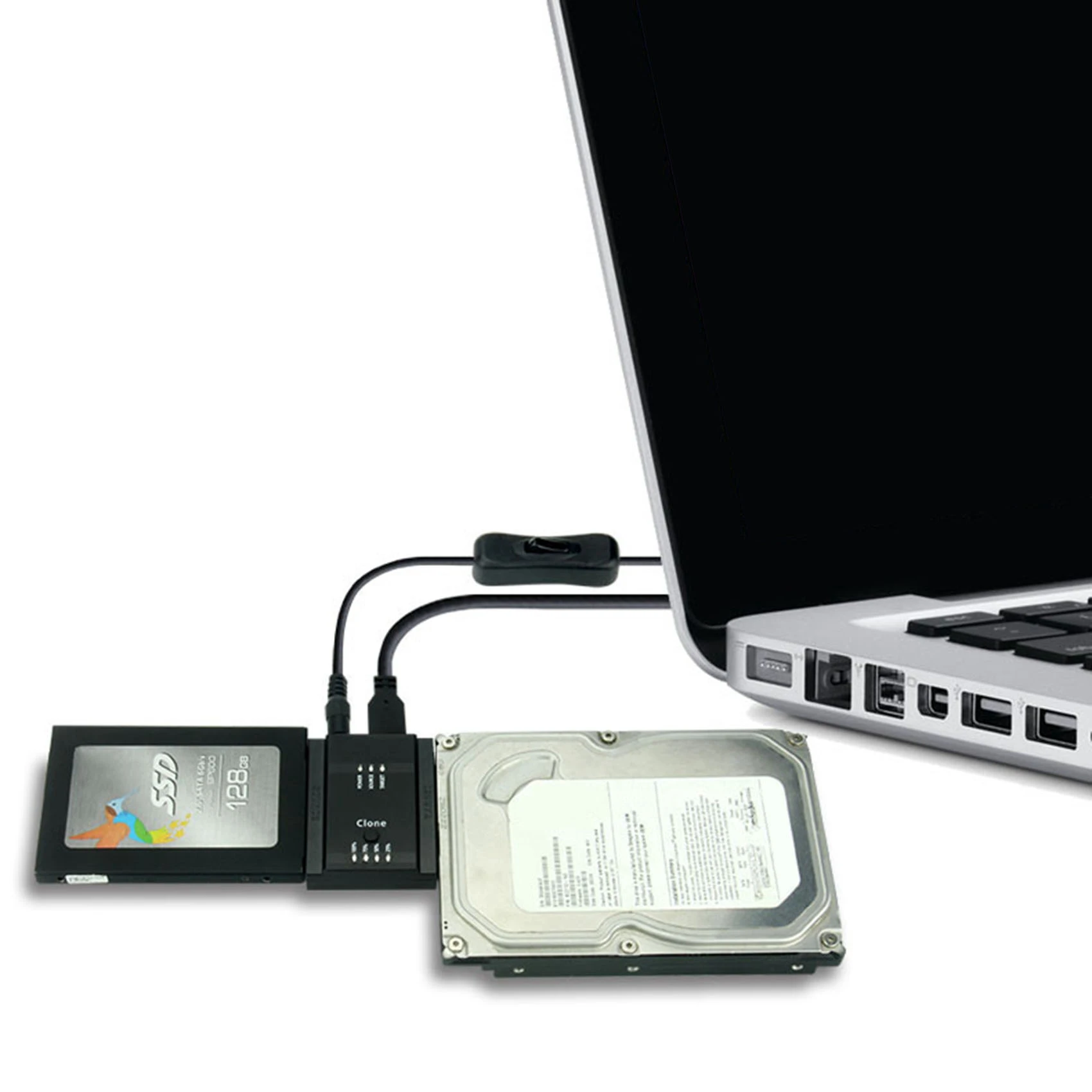 2.5 3.5 HDD SSD(EU 플러그) 용 데이터 전송 변환기, USB3.0-SATA3.0 어댑터, 하드 디스크 SATA-USB3.0