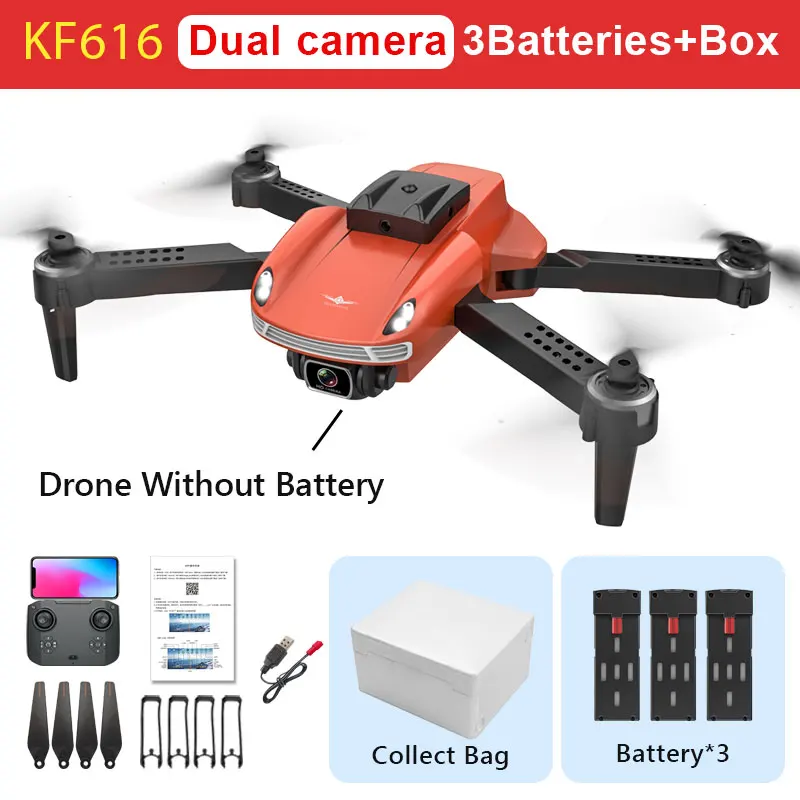 KF616 Drone 4k Profesional 8K HD Dual Camera Dron with Obstacle Avoidance Headless Mode Foldable One Key Return RC Quadcopter remote control helicopter price RC Helicopters