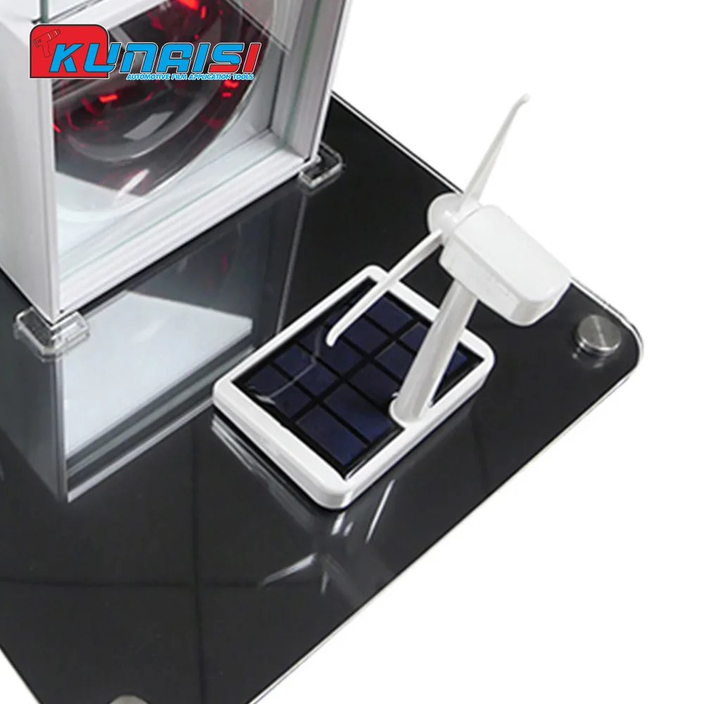 Solar Fan KUNAISI Mini Solar Fan Solar Energy Thermal Fan For Window Tint Film Heat Rejection Test