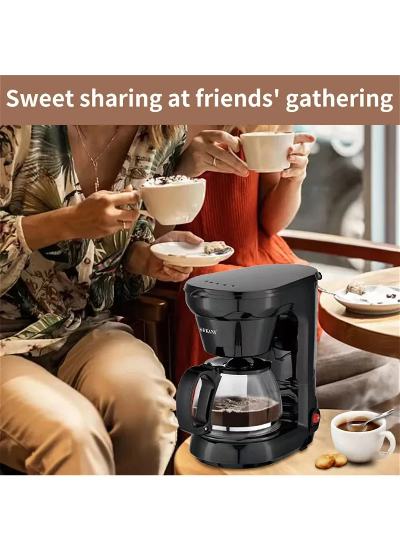 6-Cup Drip Coffee Maker Anti-Drip Coffee Pot Machine Glass Electric Coffee  Maker | eBay