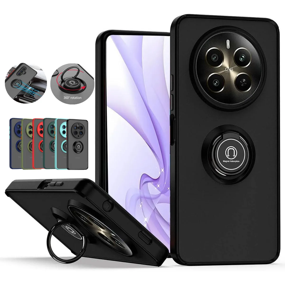 Armor Matte Shockproof Case with Magnetic Ring Stand Holder