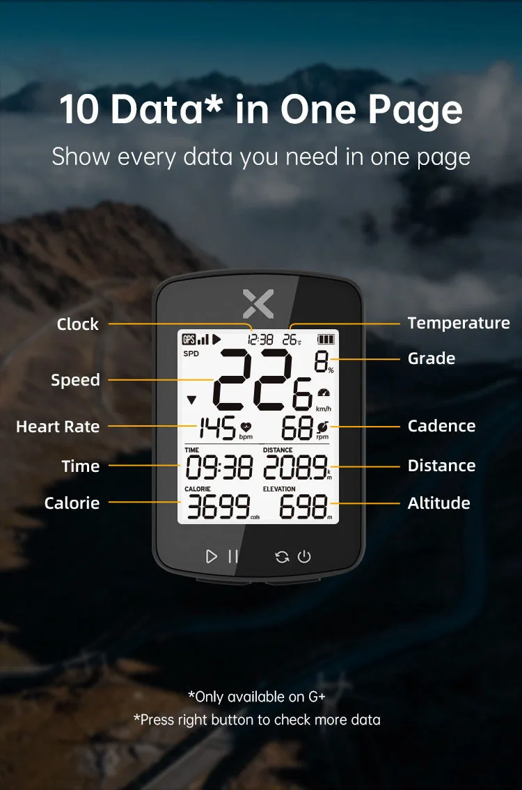 Imagem do computador de ciclismo XOSS G2 5