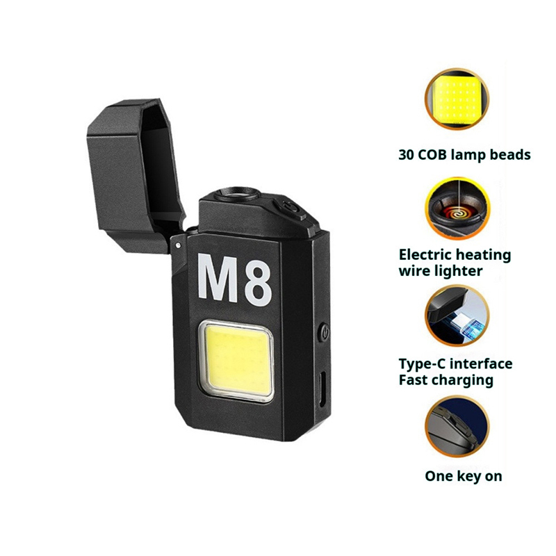 New Rechargeable Arc Lighting Light Outdoor Multi Functional Flashlight Mini Keychain Light