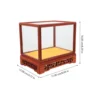Wood Base Clear Glass Dome Display Case Dust Proof Storage Box Home Decor Shelf Antiques Figurine Holder Craft Model Case 2