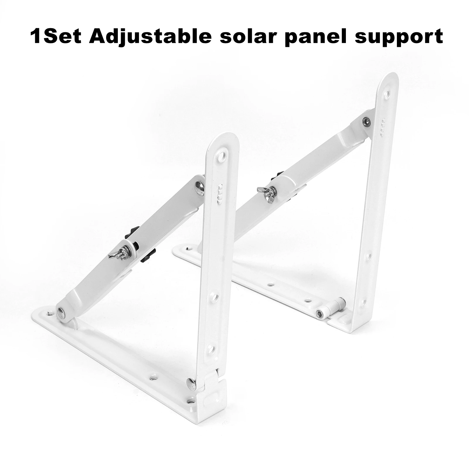 1set Adjustable Solar Panel Brackets Folding Tilt Portable (8inch Wide) For Outdoor Holiday