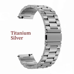 Premium Titanium Metal Quick Release Watch Band Replacement Bracelet, Universal Smart Watch Wristband - 18mm (Silver)