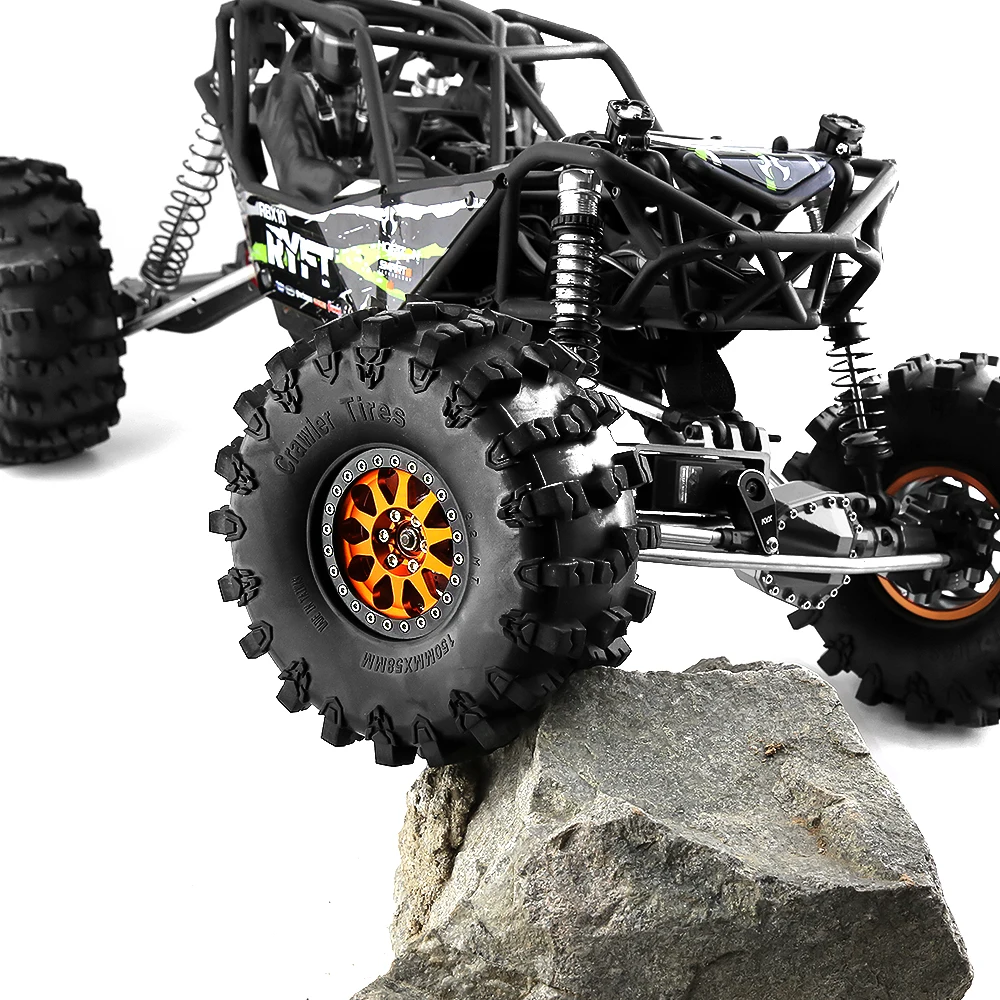 2.2" Aluminum Beadlock RC Wheels & Tires Set For 1/10 Scale SCX10, TRX4, Gen8, MST CFX - Bronze