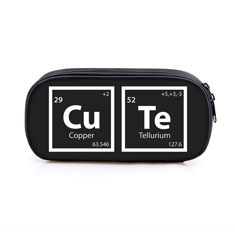 Periodic Table of Elements Print Cosmetic Case Pencil Bag Cute Genius Stationary Bag Teenager Pencil Box School Case Supplies 3