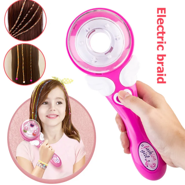 Girls Electric Automatic Hair Braid DIY Stylish Braiding Hairstyle Tool Twist Braider Machine Weave Roller Pretend Kids Toys 1