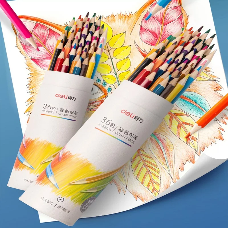 Deli Professional Colored Pencils Set - Art & School Supplies for Vibrant Sketching and Drawing