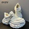 BKQU Daddy shoes men's shoes 2025 spring new thick sole increase to make old lovers cool retro fashion breathable sports shoes 2